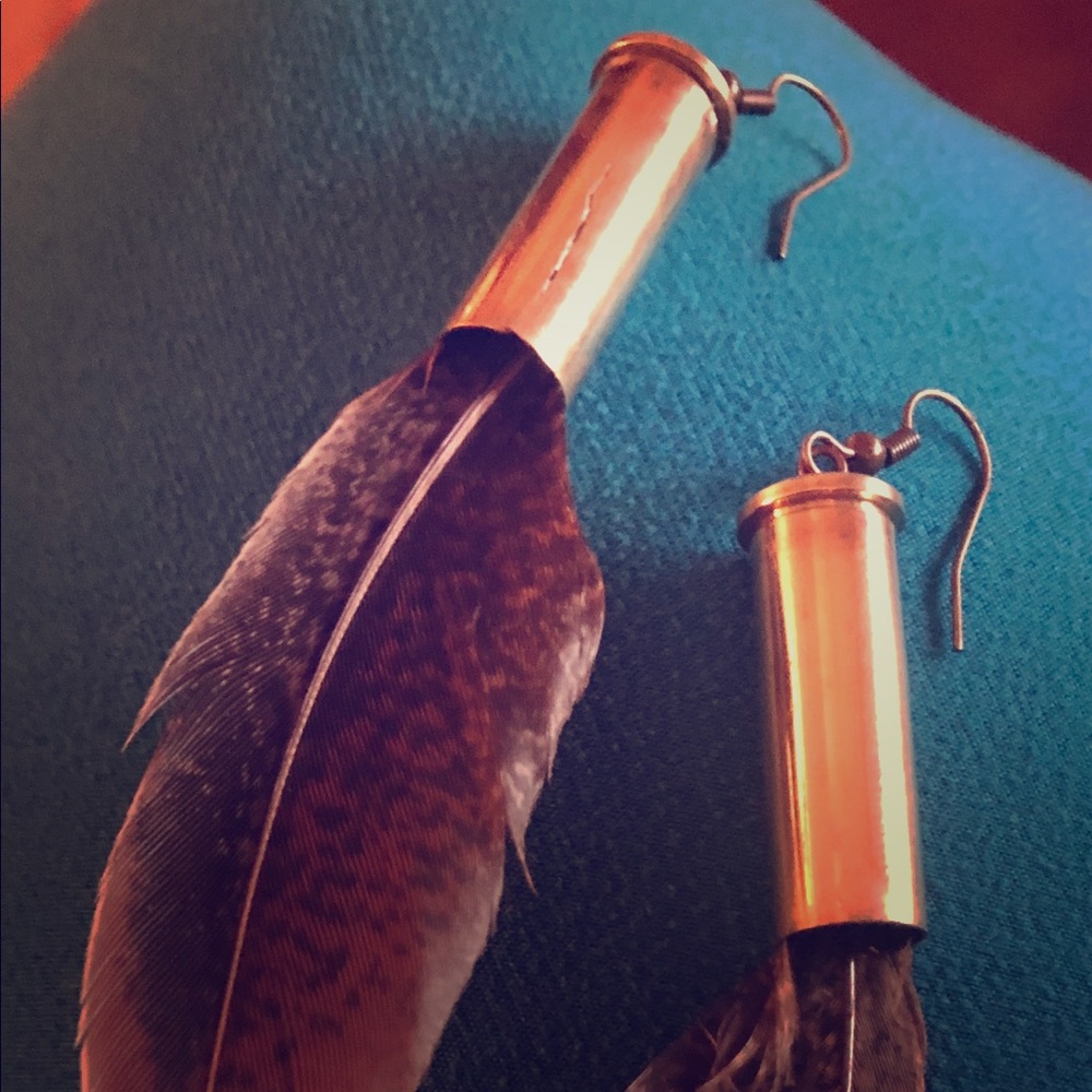 Custom feather earrings